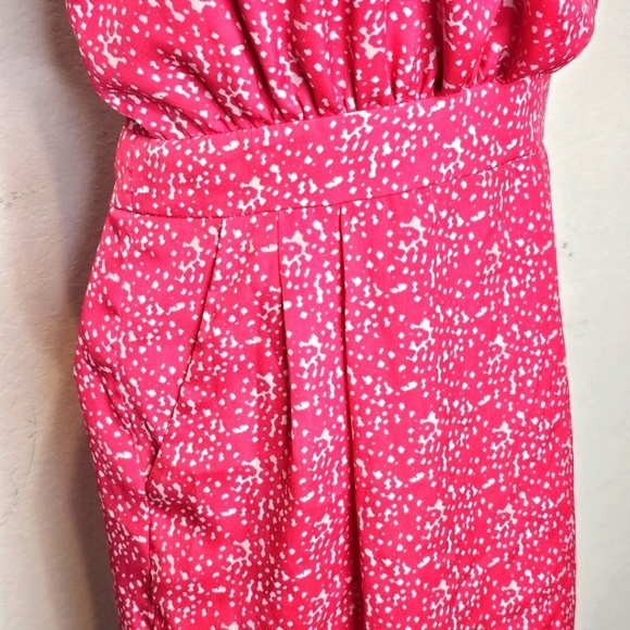 BCBG Generation Raspberry Pink Printed Dress Size 4 V-Neck BCBGeneration - Picture 4 of 10